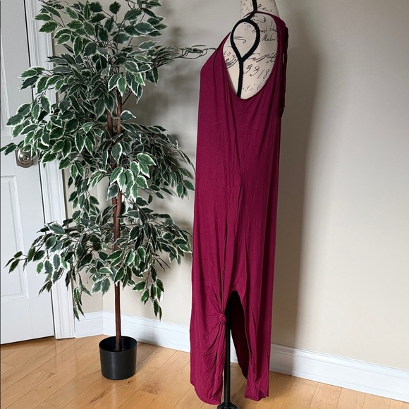 Magenta Halter Maxi Dress | Flowy Summer Beach Dress | Size Large - Picture 3 of 9